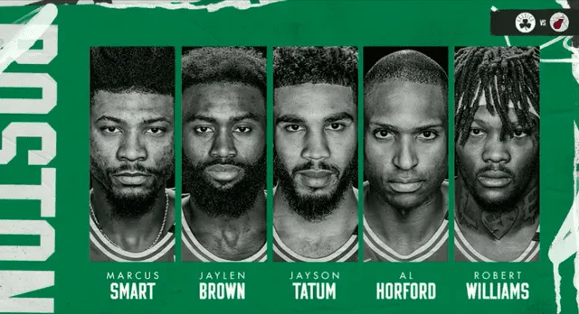 Alineación de los Celtics. Foto: Twitter Celtics