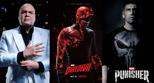 Kingpin, Daredevil y Punisher volverían al UCM. Foto: composición/Marvel Studios/Netflix