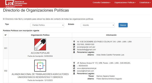  El partido de Antauro Humala logró su inscripción, de acuerdo con el Directorio de Organizaciones Políticas. Foto: web de ROP   