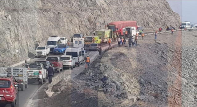 Tráfico por accidente de tránsito en la vía Cerro Verde de Arequipa. Foto: Difusión