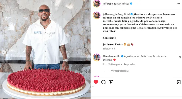  Jefferson Farfán cumplió 40 años este 26 de octubre.   