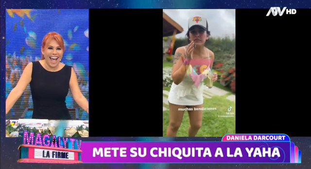  Magaly Medina se sorprende con imitación de Daniela Darcourt a Yahaira. Foto: Magaly ATV   