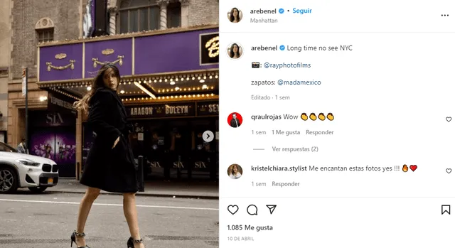 Areliz Benel está trabajando en Nueva York, paralelo a su paso por Hollywood. Foto: Instagram