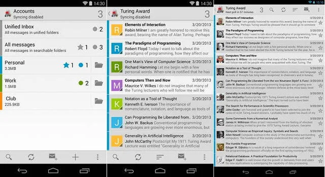Interfaz de K-9 Mail para Android. (Foto: Play Store)