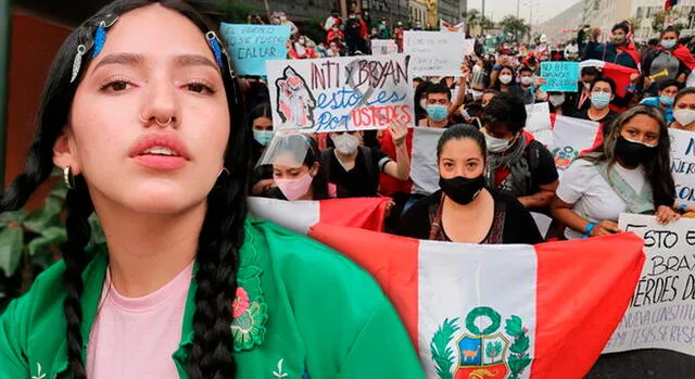 Renata Flores apoya la marcha 'Toma de Lima'. Foto: composición LR/Gerson Cardoso   