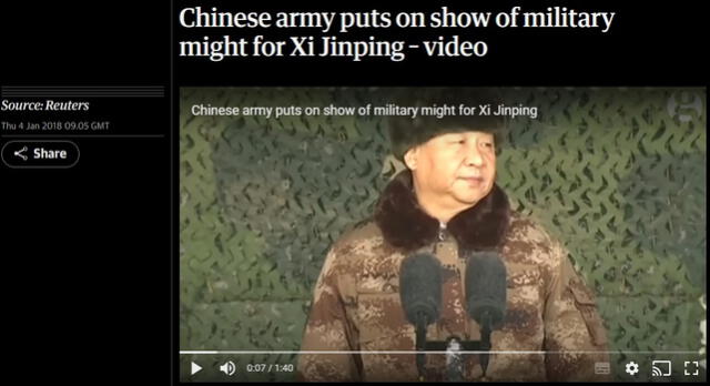  Video en el que aparece Xi Jinping fue publicado en 2018. Foto: captura en web / The Guardian.    