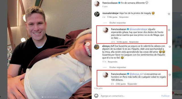 Paco Bazn y Susana Alvarado. Foto: Captura Instagram 