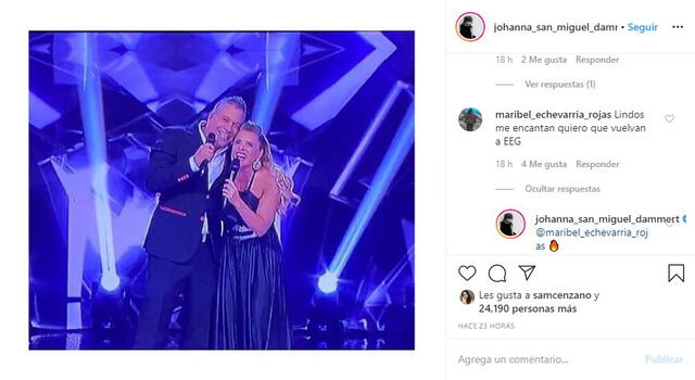 Johanna San Miguel comparte fotografía con Mathías Brivio en Instagram