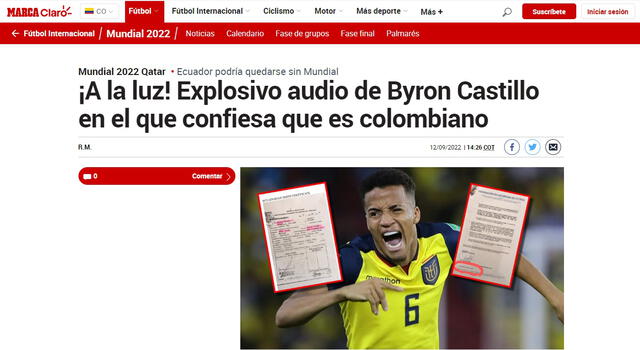 Así informó Marca Colombia sobre el caso de Byron Castillo. Foto: Marca Colombia