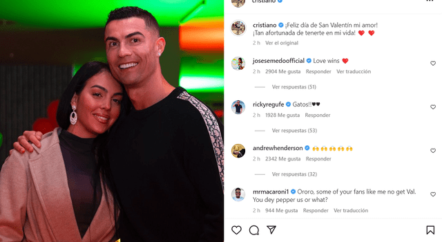 Cristiano Ronaldo junto a Georgina. Foto: captura Instagram   