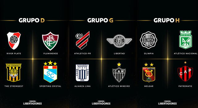 Grupos de Alianza Lima, Sporting Cristal y Melgar. Foto: Conmebol Libertadores. 