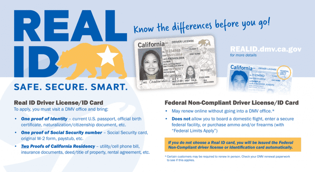 El Real ID es el documento que otorga una identificación en Estados Unidos. Foto: DMV.    