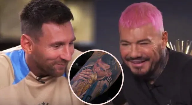 Marcelo Tinelli sorprende a Lionel Messi con tatuaje de su rostro en su piel. Foto: composición LR/América TV (Argentina)   