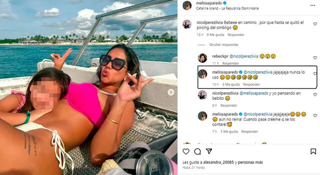 Melissa Paredes publicó foto con su hija que desató rumores de embarazo. Foto: Melissa Paredes/Instagram   