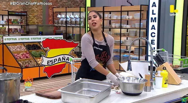 Melissa Paredes en 'El gran chef famosos'. Foto: Captura Latina   