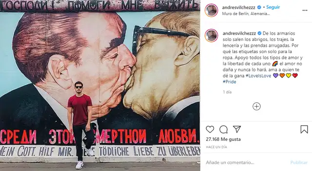 Andrés Vílchez envía emotivo mensaje de amor y libertad por el Día Internacional del Orgullo LGTBI. Foto: Captura Instagram. Andrés Vílchez envía emotivo mensaje de amor y libertad por el Día Internacional del Orgullo LGTBI. Foto: Captura Instagram.