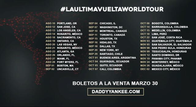 Fechas para los conciertos de la última gira de Daddy Yankee. Foto: Daddy Yankee