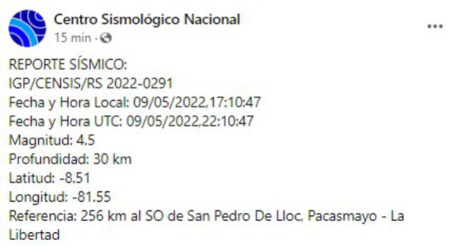 Sismo en Pacasmayo, La Libertad