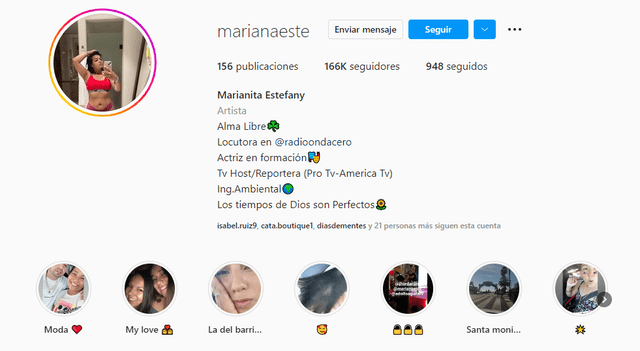 Mariana Espinoza es muy activa en sus redes sociales