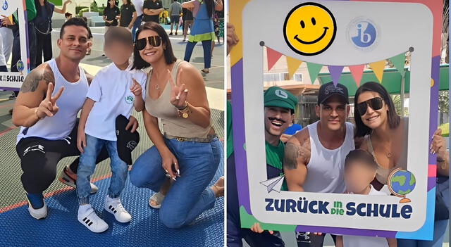  Karla Tarazona y Christian Domínguez se lucieron juntos en colegio de su niño. Foto: captura Instagram  