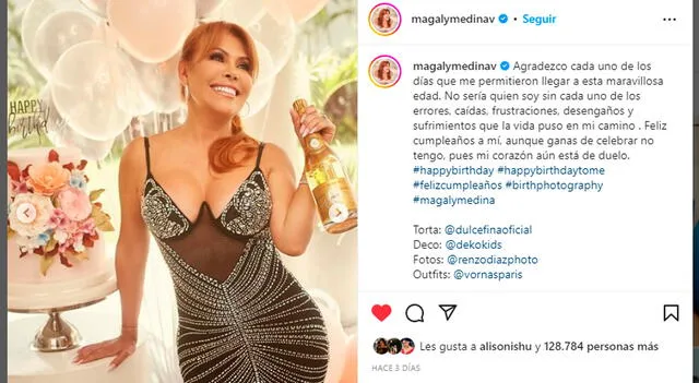 Magaly Medina cumplió 60 años este 2023 y seguidores de las redes sociales quedaron sorprendidos por gran cuidado que tiene con su aspecto físico. Foto: Instagram/ Magaly Medina    