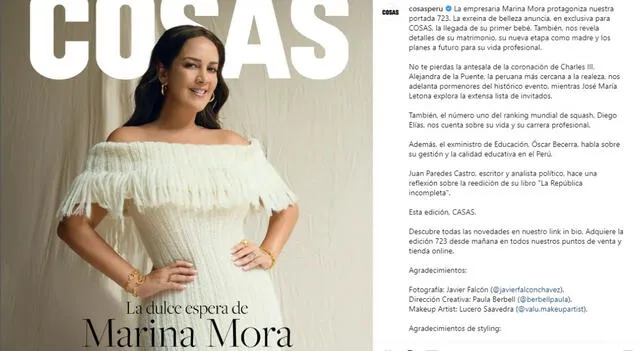  Esta fue la publicación de Marina Mora para confirmar su embarazo. Foto: Instagram   