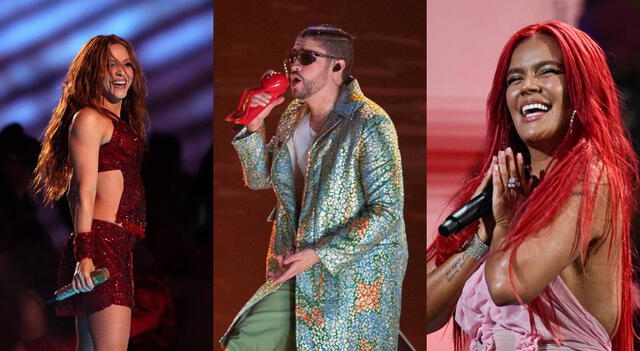 ¿Quiénes serán los artistas que deleitarán con su voz en vivo en los Premios Juventud 2023? Foto: composición LR/Instagram/Shakira/Bad Bunny/Karol G   