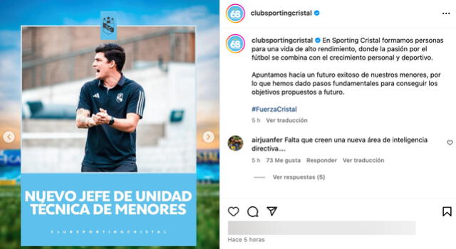 Bulos tiene menos de un año en el fútbol formativo del club celeste. Foto: captura de Sporting Cristal/Instagram   