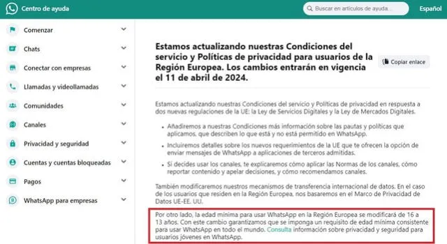  En España, el cambio entrará en vigencia a partir del 11 de abril de 2024. Foto: AndroidPhoria   