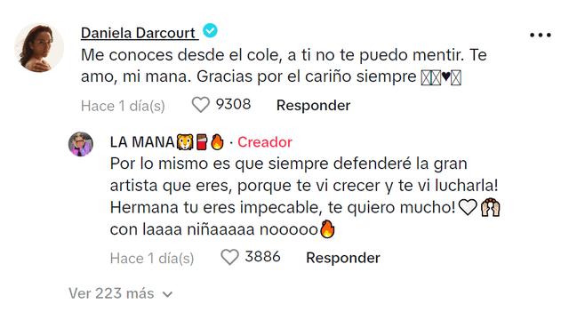  Daniela Darcourt respondió al video de la tiktoker 'La Mana'. Foto: TikTok/La Mana   