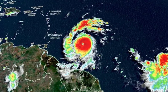 Huracán Beryl toca tierra en las islas de Carriacou y causa alerta: "Extremedamente peligroso". Foto: ONAMET   