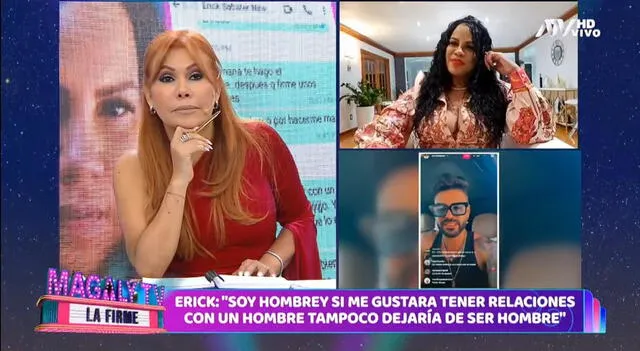  Magaly Medina entrevistó a la esposa de Erick Sabater. Foto: Captura ATV   