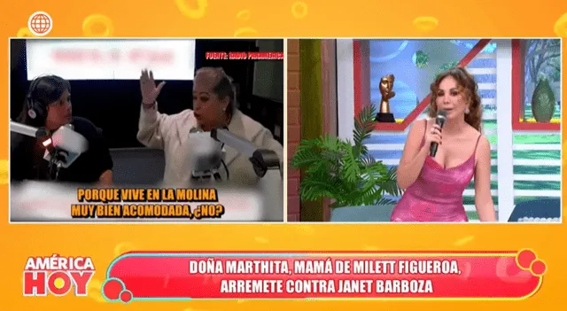  Janet Barboza se muestra indignada por declaraciones de madre de Milett. Foto: Captura América   