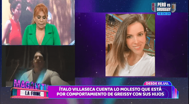 Ítalo Villaseca se encuentra en Estados Unidos y acusó públicamente a su exnovia, Greissy Ortega, en el programa de Magaly Medina. Foto: ATV. 