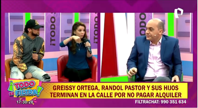 Greissy Ortega se presentó con su novio, el modelo Randol Pastor, al programa 'Todo se filtra'. Foto: Panamericana.   