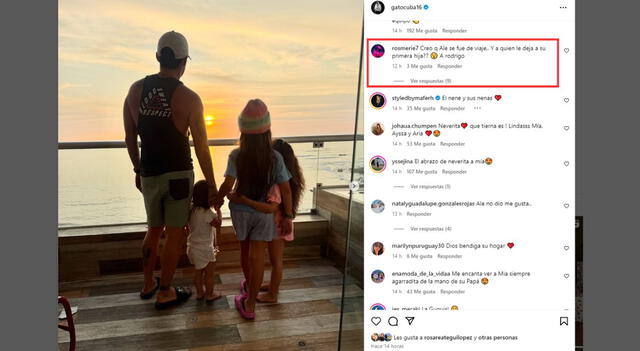 Rodrigo Cuba se quedó cuidando a sus hijas mientras Ale Venturo viajó a Cartagena. Foto: Rodrigo Cuba/Instagram   