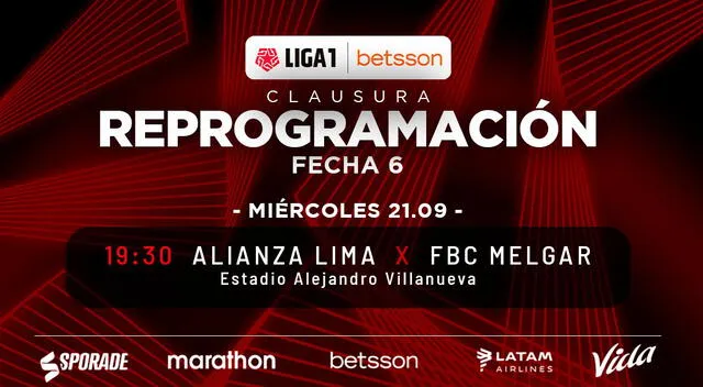 Programación del Alianza Lima vs. Melgar. Foto: Liga de Fútbol Profesional