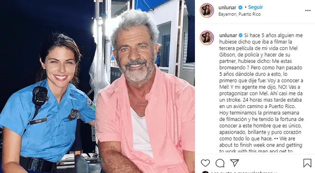 Stephanie Cayo y su admiración por Mel Gibson. Foto: Captura Instagram.