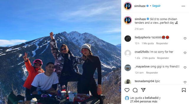 Bella Hadid y Simi Khadra mostraban su amistad en redes sociales. Foto: Instagram Simi Khadra