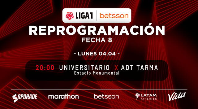 Universitario y ADT ahora jugarán el lunes 4 de abril. Foto: Liga 1