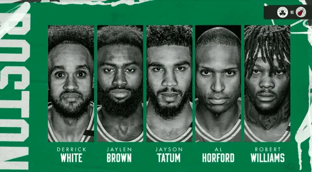 Alineación de los Celtics. Foto: Twitter Boston Celtics