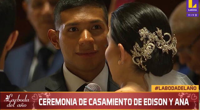 Edison Flores y Ana Siucho se casaron en una iglesia de Surco.