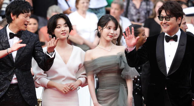 Elenco de la película surcoreana "Broker" en Cannes 2022. Foto: Cannes   