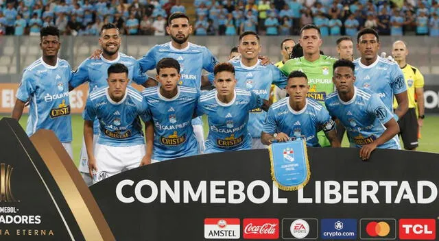 Sporting Cristal y el once titular que logró el pase a la fase de grupos de la Copa Libertadores 2023. Foto: Conmebol.   