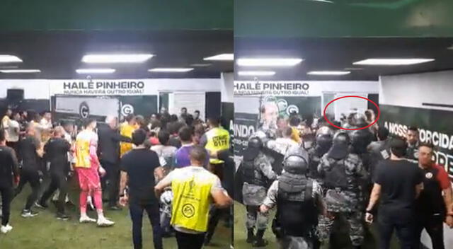Jugadores de Universitario fueron agredidos por la policía brasileña. Foto: composición LR   