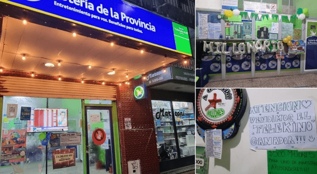 El local donde se vendió el Telekino ganador felicitó al concursante que se llevó 500 millones de pesos. Foto: Infozona   