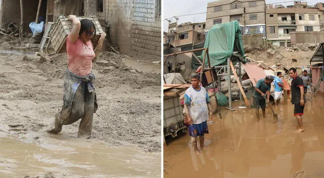 Ciudadanos afectados por inundaciones. Foto: Composición LR/Andina    