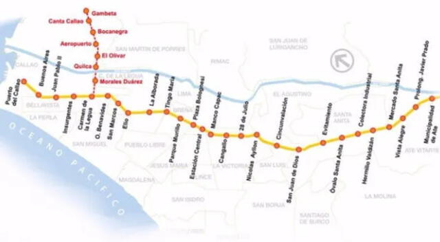  Estas son las rutas que recorrerá el primer tren subterráneo en Lima. Foto: Andina   