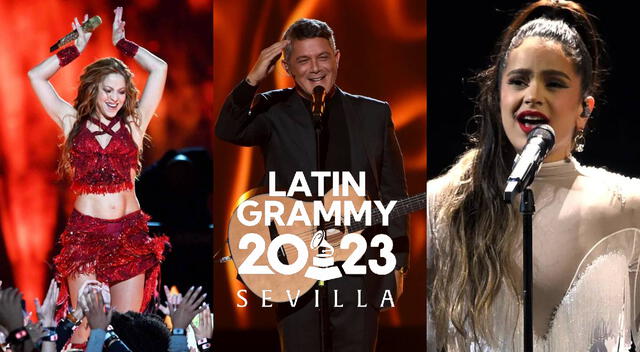 Shakira, Alejandro Sanz y Rosalía nominados a los Latin Grammy. Foto: composición LR/Latin Grammy   