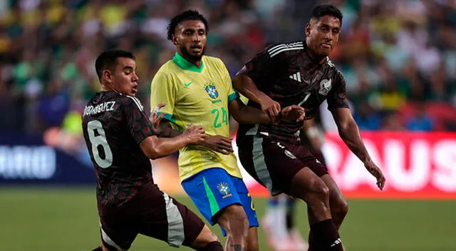 México estuvo a minutos de sacarle un empate a Brasil. Foto: AFP   